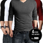 Pack-of-4-v-neck-full-aleeves-tshirts